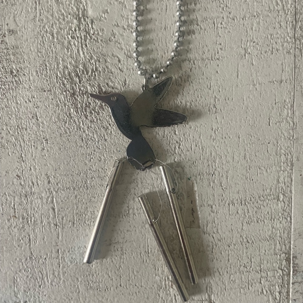 Humming bird wind chime necklace